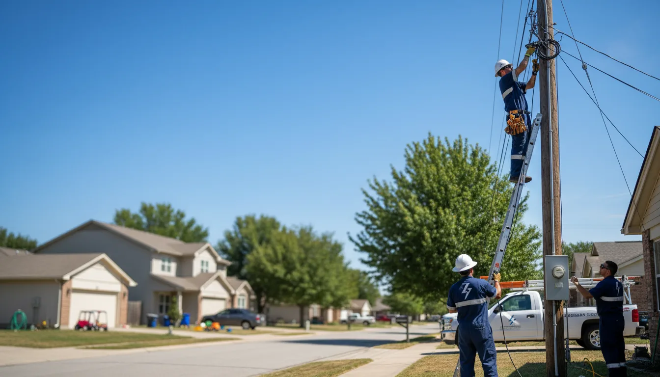 Residential electrician providing installation services in Lampe, MO